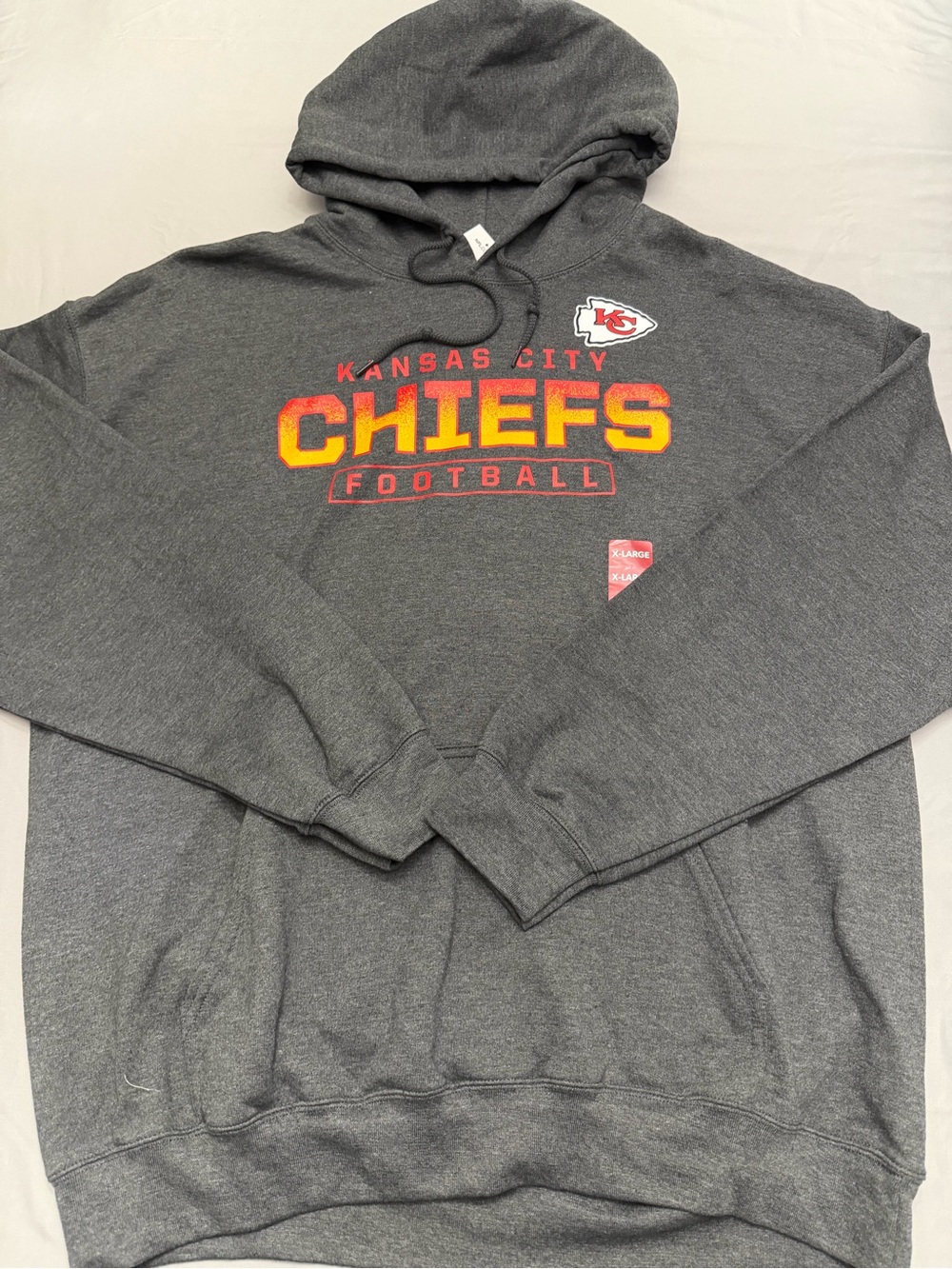 NFL Kansas City Chiefs Dark Gray Hoodie with Red and Yellow Logo